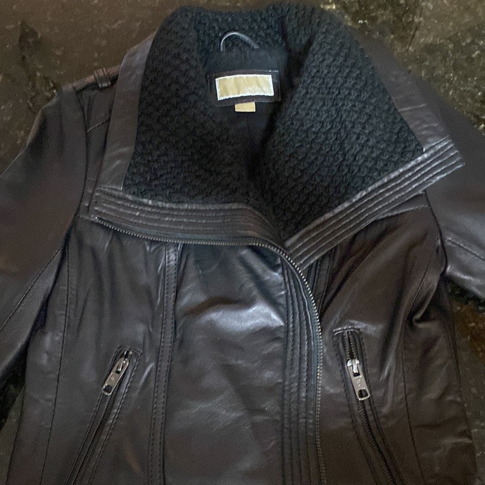 Michael Kors Leather Moto Jacket